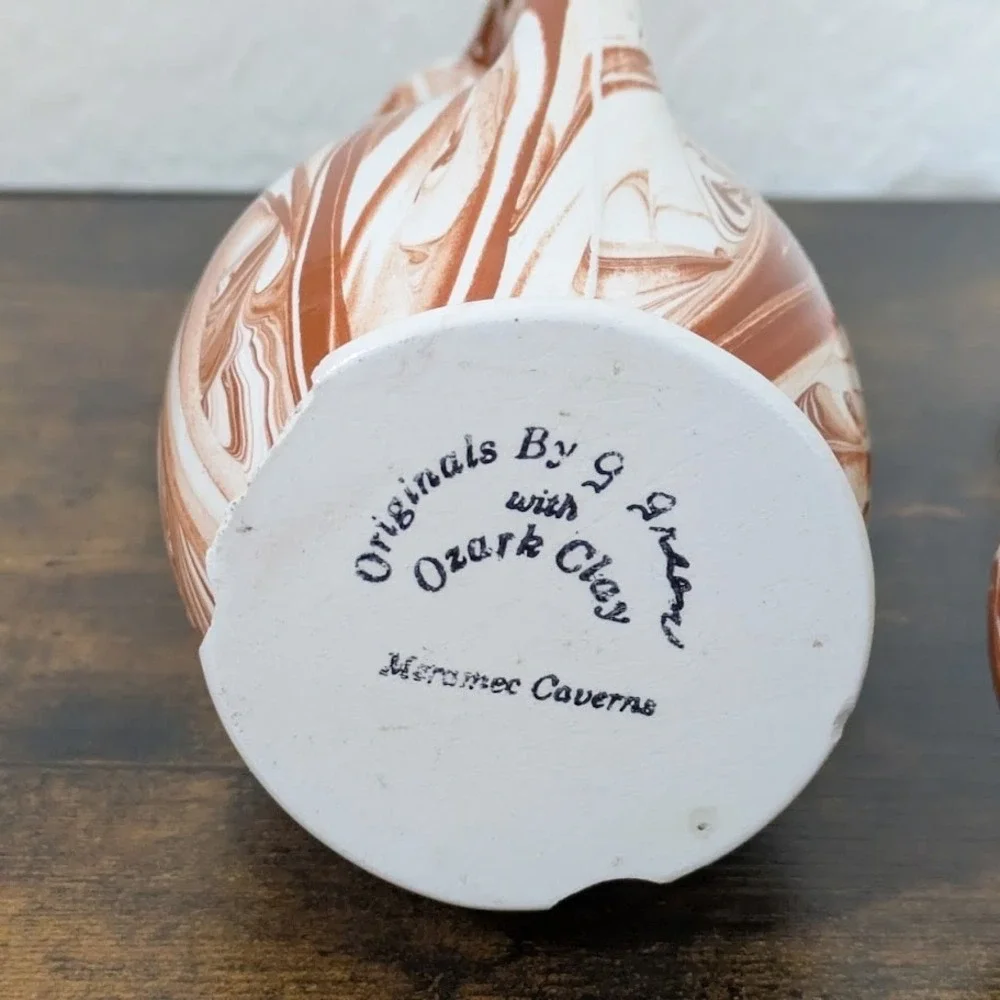 VTG Originals‎ by G Green Vase and Pitcher with Ozark Clay Meramec Caverns